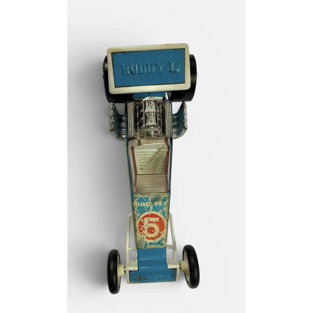 Vintage Buddy L Goodyear STP Dragster Blue Diecast Toy Car Japan